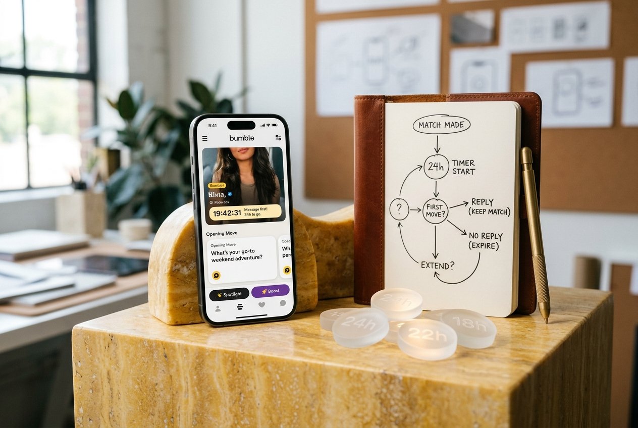 How Bumble Works: 24-Hour First-Move Reply Timer and Match Expiry State Machine Studio Photography