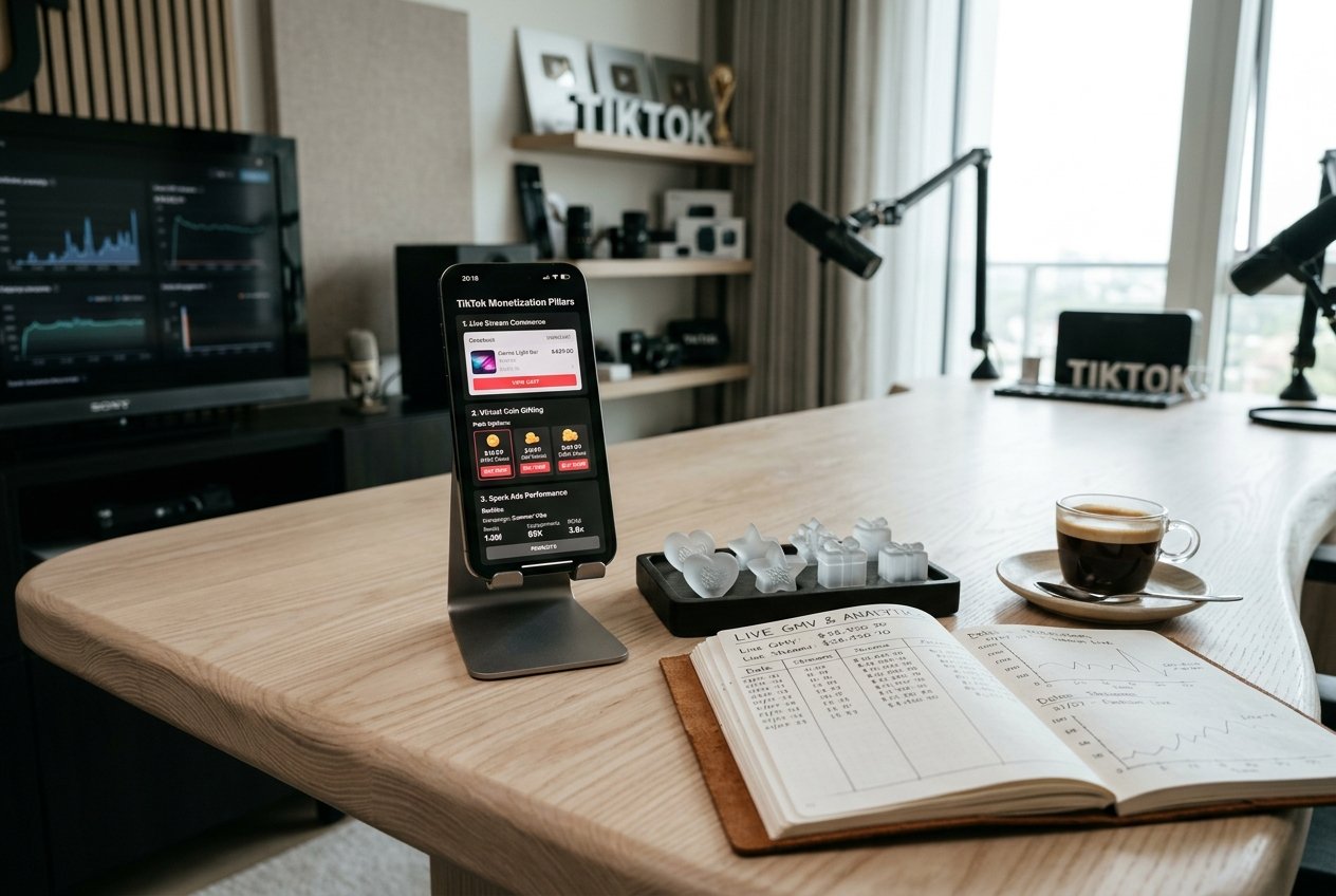 How TikTok Makes Money: Live Stream Commerce, Virtual Coin Gifts, and Spark Ads Studio Photography